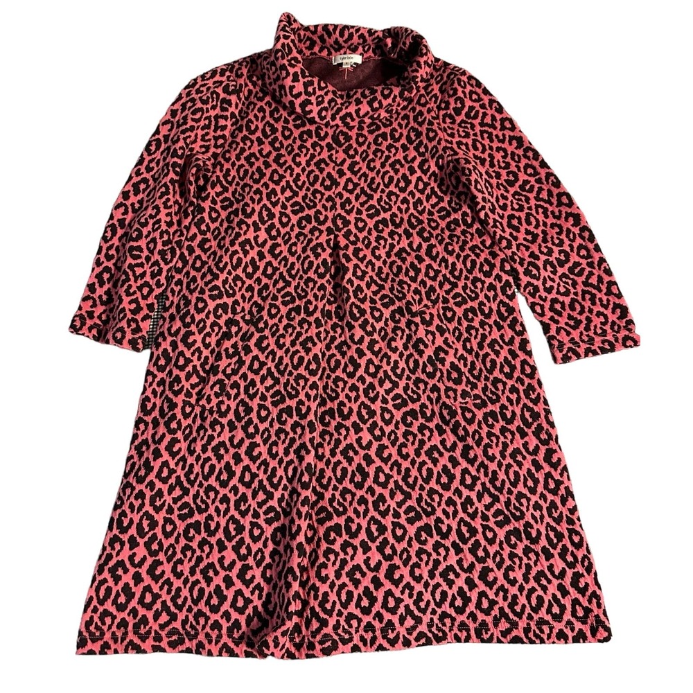 tyler Böe Cowl Neck Leopard Print Kim Dress | Pink & Black | Size Small